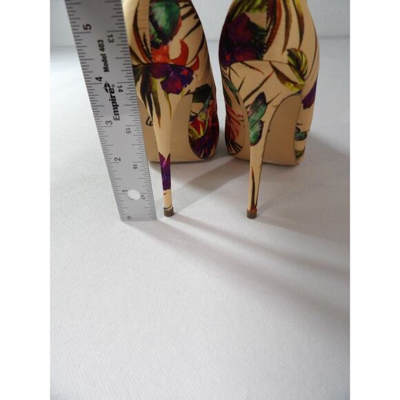 Liliana 6.5 Pump Stileeto Floral Beige Pointed Toe High Heels Colorful - Picture 9 of 13
